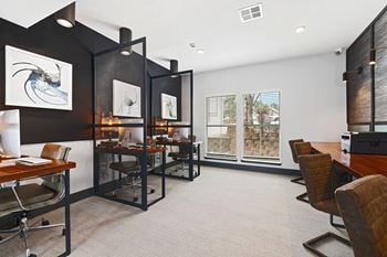 Business center with co-working stations and free wifi
